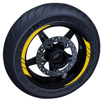 Çınar Extreme Reflektif Koyu Sarı Moto GP İç Jant Şeridi Sticker