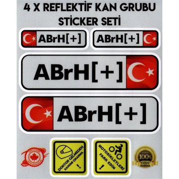 Çınar Extreme TR AB rH - Reflektif Kan Grubu Seti Sticker