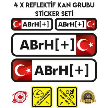 Çınar Extreme TR AB rH - Reflektif Kan Grubu Seti Sticker
