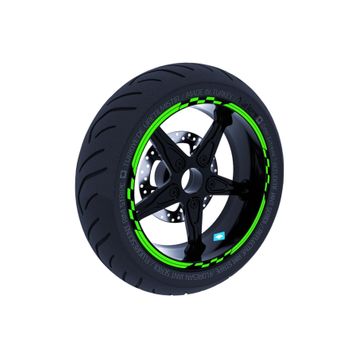 Çınar Extreme Yarış Bayraklı Floresan Yeşil Jant Şeridi Sticker