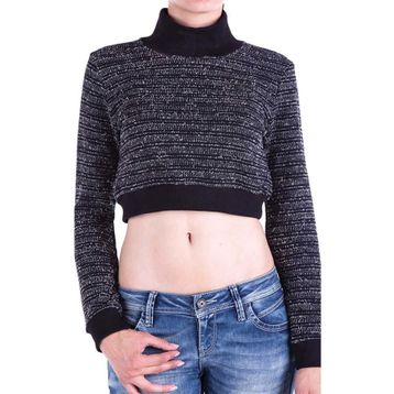 Cipo&Baxx C46302 Siyah Boğazlı Kısa Gri Kadın Triko