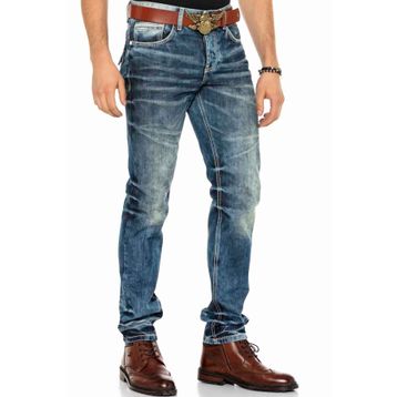 Cipo&Baxx CD328 Yıkanmış Lacivert Regular Fit Erkek Kot Pantolon