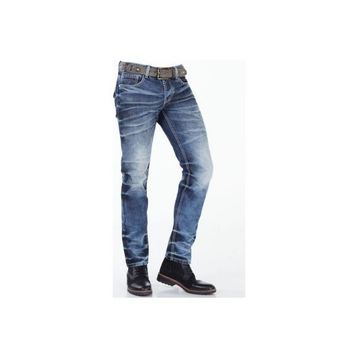 Cipo&Baxx CD328 Yıkanmış Lacivert Regular Fit Erkek Kot Pantolon