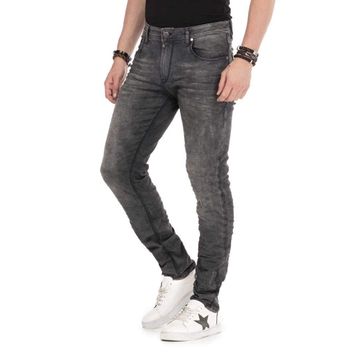 Cipo&Baxx CD374 Siyah Eskimiş Slim Fit Erkek Kot Pantolon