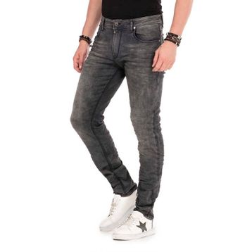 Cipo&Baxx CD374 Siyah Eskimiş Slim Fit Erkek Kot Pantolon