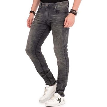Cipo&Baxx CD374 Siyah Eskimiş Slim Fit Erkek Kot Pantolon