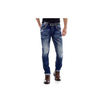 Cipo&Baxx CD485 Mavi Eskimiş Yıkamalı Koyu Erkek Kot Pantolon