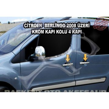 Citroen Berlingo 4 Kapı 2008 Üzeri Krom Kapı Kolu