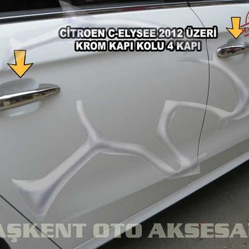 Citroen C Elysee 2012 Üzeri Paslanmaz Çelik 4 Kapı Krom Kapı Kolu