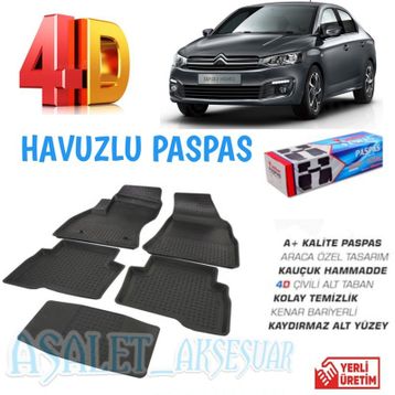 Citroen C-Elysee 4D Havuzlu Paspas