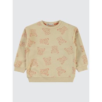 Civil Ayıcık Baskılı 2-5 Yaş Bej Erkek Çocuk Sweatshirt