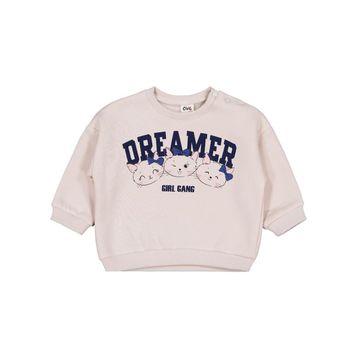 Civil Ayıcık Baskılı Çizgili 6-18 Ay Açık Taş Bebek Sweatshirt