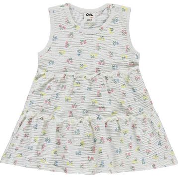 Civil Baby Çiçek Empirme 6-18 Ay Ekru Elbise