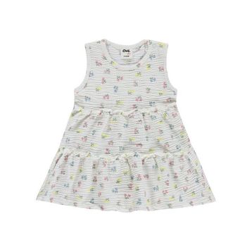 Civil Baby Çiçek Empirme 6-18 Ay Ekru Elbise