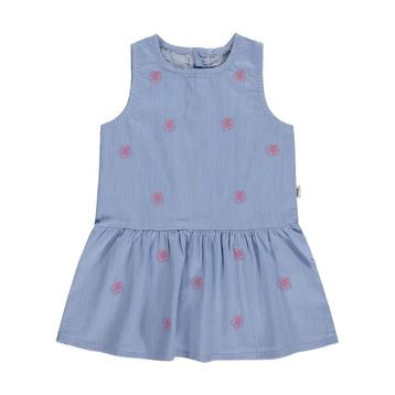 Civil Baby Çiçek Nakışlı 6-18 Ay Mavi Elbise