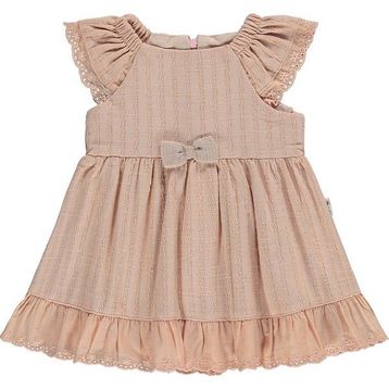 Civil Baby Fiyonk Nakış 6-18 Ay Pembe - Gül Kurusu Elbise