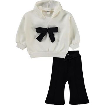 Civil Baby Fiyonk Nakışlı 6-18 Ay Ekru Takım
