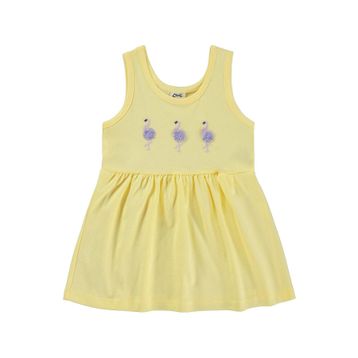 Civil Baby Flamingo Nakış 6-18 Ay Sarı Elbise