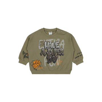 Civil Baby Graffiti Baskılı 6-18 Ay Haki Sweatshirt