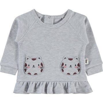 Civil Baby Kedi Baskılı 6-18 Ay Gri Sweatshirt
