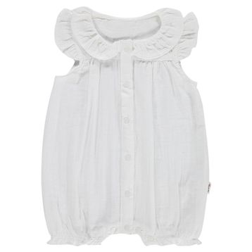 Civil Baby Kol ve Yaka Fırfırlı 6-18 Ay Beyaz Tulum