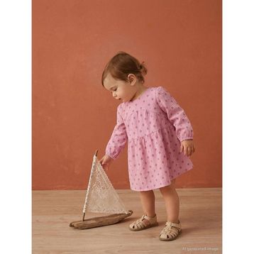 Civil Baby Puan Baskılı 6-18 Ay Pembe Kız Bebek Elbise