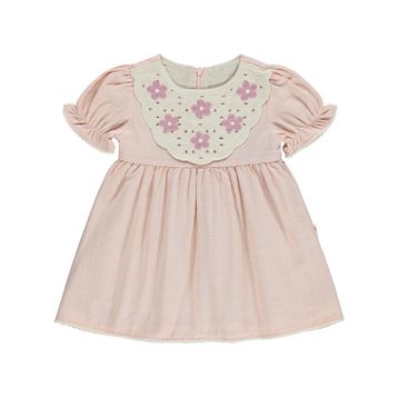 Civil Baby Yaka Çiçek Nakış 6-18 Ay Pembe Elbise