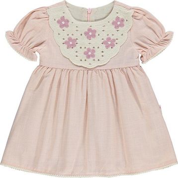 Civil Baby Yaka Çiçek Nakış 6-18 Ay Pembe Elbise