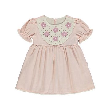Civil Baby Yaka Çiçek Nakış 6-18 Ay Pembe Elbise