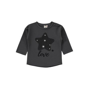 Civil Baby Yıldız Baskılı 6-18 Ay Gri Sweatshirt