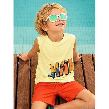 Civil Boys Basic 2-5 Yaş Turuncu - Oranj Deniz Şort