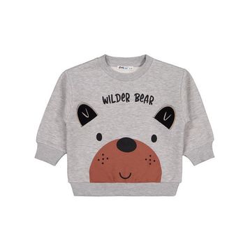 Civil Boys Bear Baskı-Nakışlı 2-5 Yaş Gri Sweatshirt