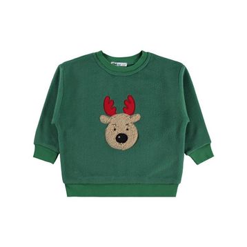 Civil Boys Geyik Nakışlı 2-5 Yaş Yeşil Sweatshirt