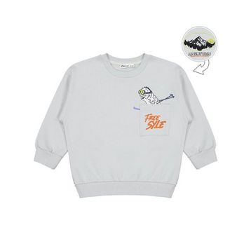 Civil Boys Karyoka Dikişli 2-5 Yaş Gri Sweatshirt