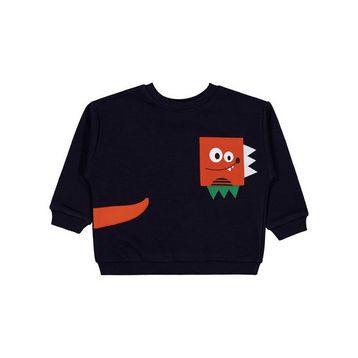Civil Cebi Surat Nakışlı 2-5 Yaş Lacivert Erkek Çocuk Sweatshirt