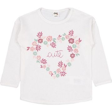 Civil Cute Çiçek Baskılı 6-18 Ay Ekru Bebek Sweatshirt
