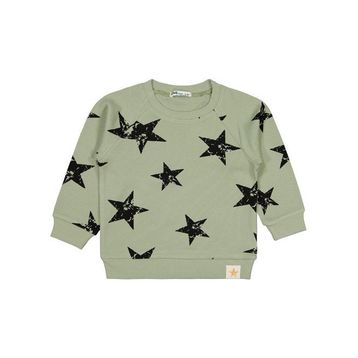Civil Yıldız Empirme Baskılı 2-5 Yaş Haki Erkek Çocuk Sweatshirt