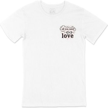 Cix All You Need Is Love Cep Logo Tasarımlı Beyaz Tişört