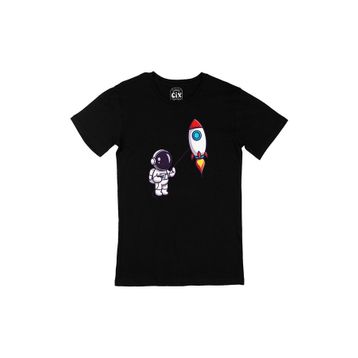 Cix Astronot ve Roket Siyah T-shirt