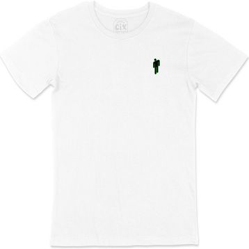 Cix Billie Eilish Logolu Cep Logo Tasarımlı Beyaz Tişört
