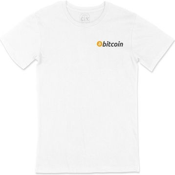 Cix Bitcoin Cep Logo Tasarımlı Beyaz Tişört
