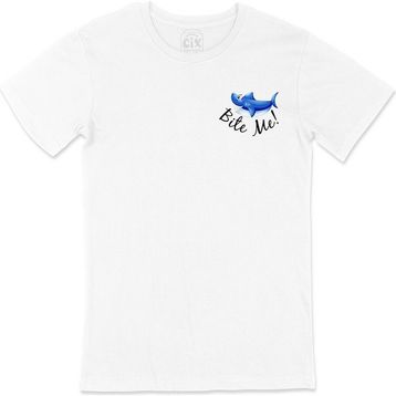 Cix Bite Me Cep Logo Tasarımlı Beyaz Tişört