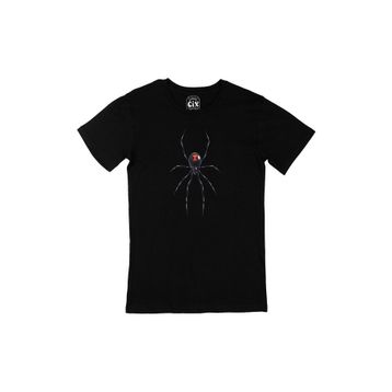 Cix Black Widow Gerçek Örümcek Siyah Erkek T-shirt
