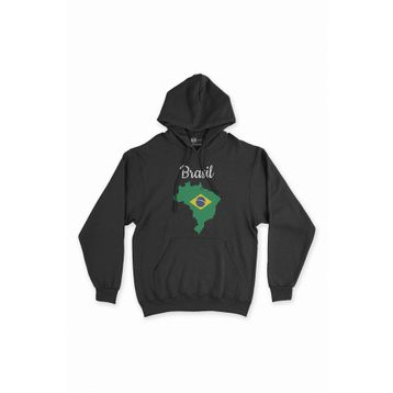 Cix Breziya Haritalı ve Bayraklı Siyah Kapüşonlu Sweatshirt