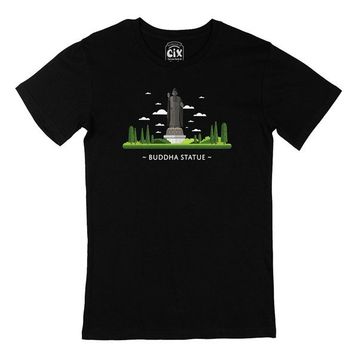 Cix Büyük Buda Heykeli Siyah Erkek T-shirt