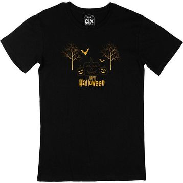Cix Happy Hallowen Bal Kabağı Baskılı Siyah Erkek T-shirt