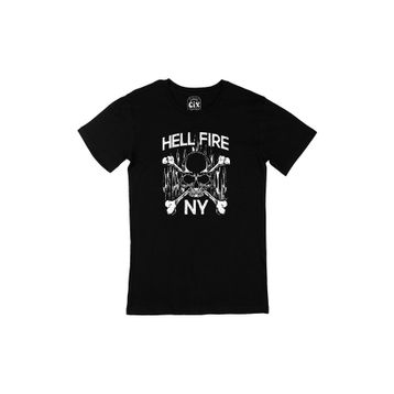 Cix Hell Fire NY Baskılı Siyah Erkek T-shirt
