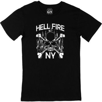Cix Hell Fire NY Baskılı Siyah Erkek T-shirt
