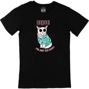 Cix I Am Just Too Cool Dog Baskılı Siyah Erkek T-shirt