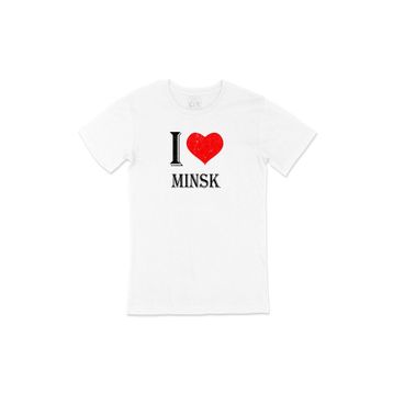 Cix I Love Minsk Baskılı Beyaz Unisex T-shirt